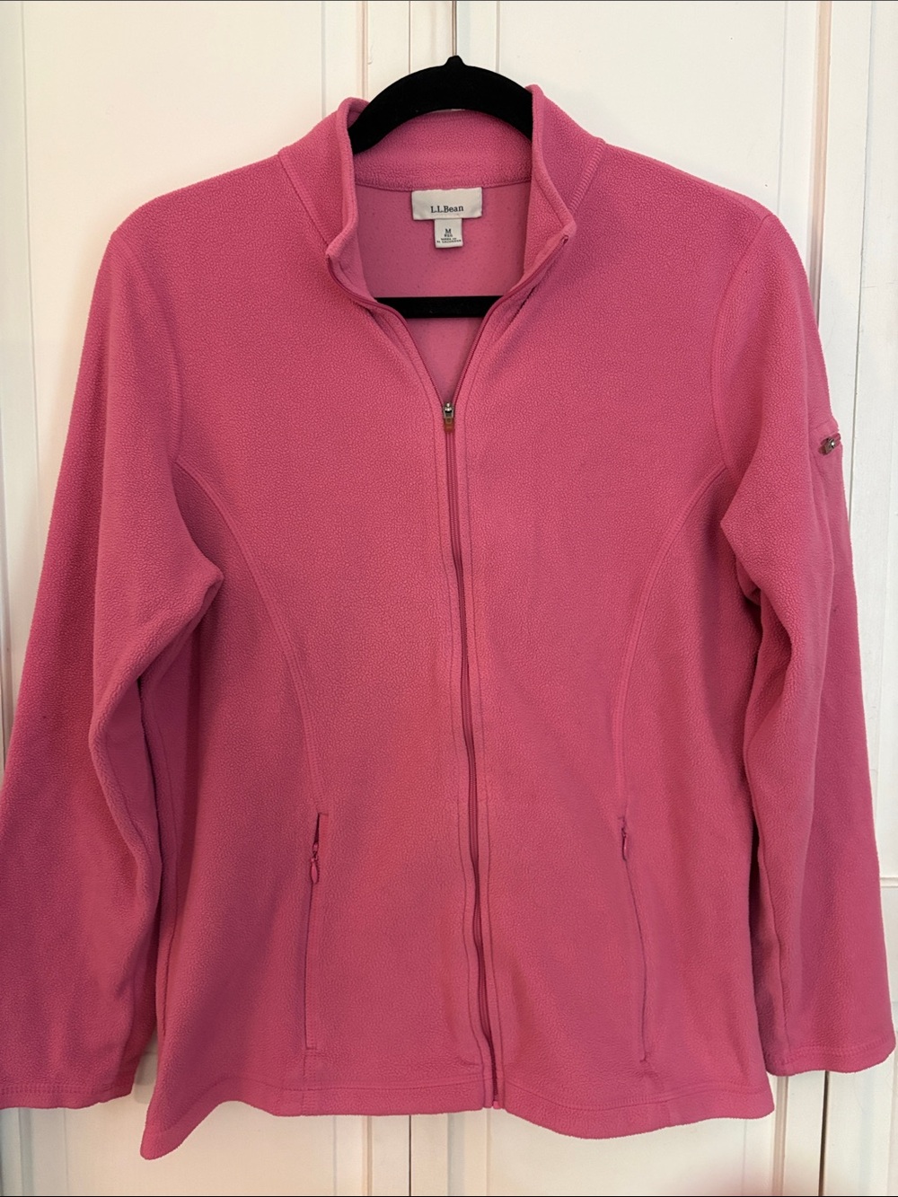 L.L. Bean Women's Pink Full-Zip Teddy Fleece Jacket